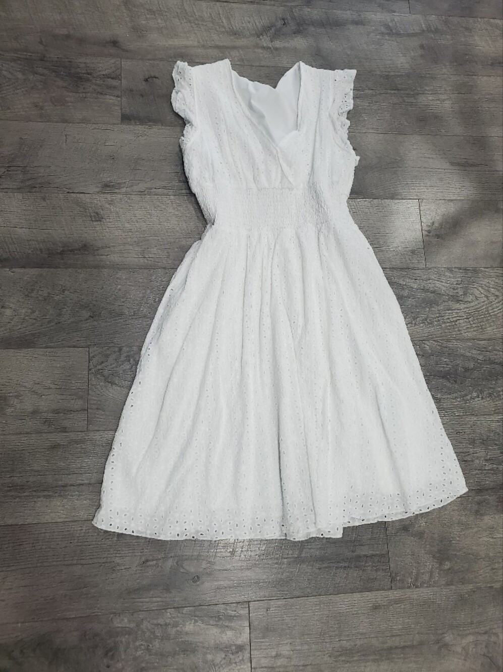 White Flower Eyelet Dress